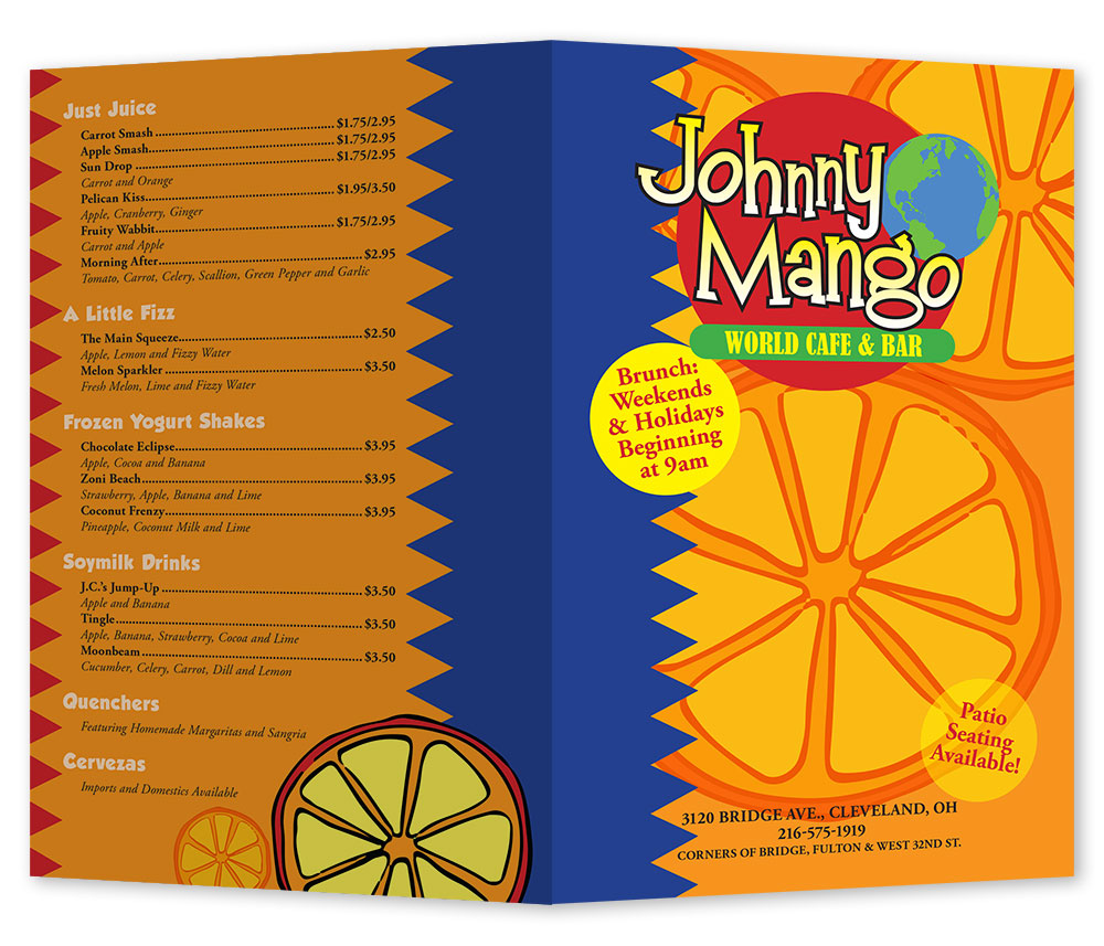 johnny mango menu outside